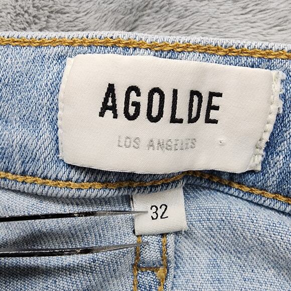 AGOLDE Jeans Womens 32 Blue Light Wash Sophie Raw Hem High Rise Crop Skinny - Picture 5 of 13